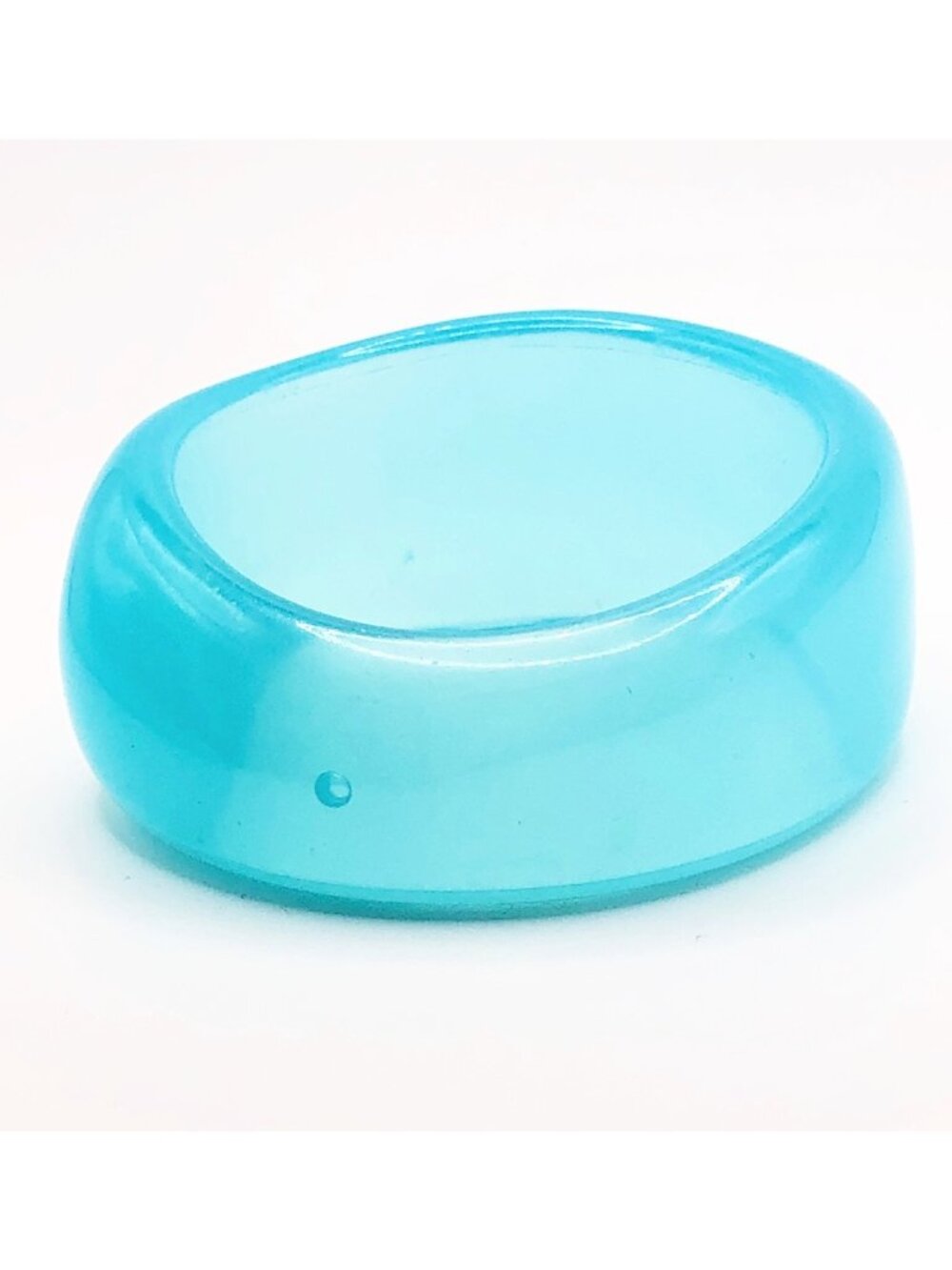 Chunky Aqua Lucite Bangle Bracelet | Retro Mod Statement Vintage Jewelry